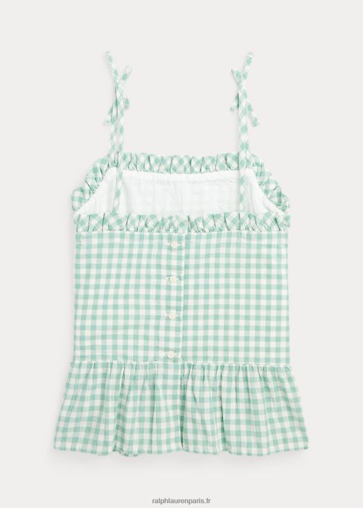 top péplum madras coton vichy 46T60T6726 enfants Ralph Lauren menthe délavée/blanc délavé