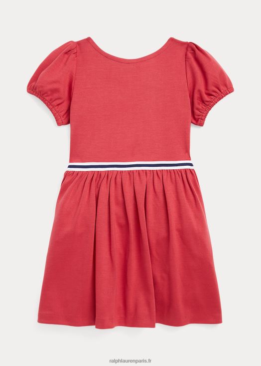 robe ajustée et évasée en ponte stretch 46T60T7438 enfants Ralph Lauren piment