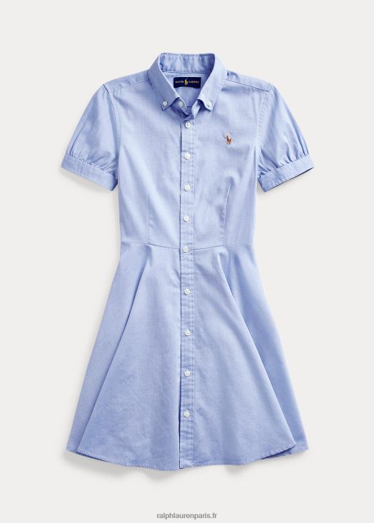 robe-chemise en coton oxford 46T60T7234 enfants Ralph Lauren jacinthe bleue