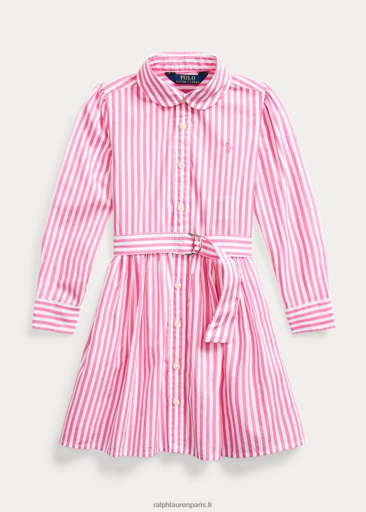 robe-chemise en coton à rayures 46T60T7479 enfants Ralph Lauren multicolore rose