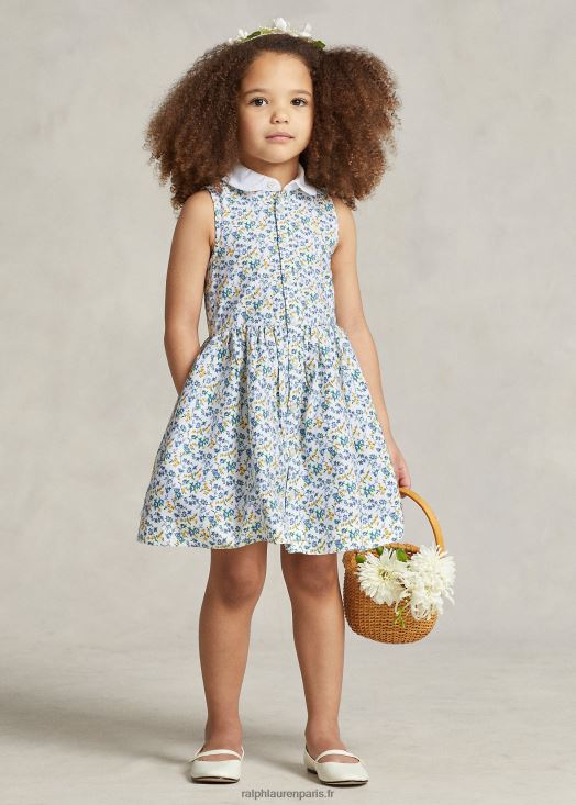 robe-chemise oxford en coton à fleurs 46T60T7345 enfants Ralph Lauren petite harpiste