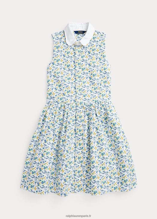 robe-chemise oxford en coton à fleurs 46T60T7524 enfants Ralph Lauren petite harpiste