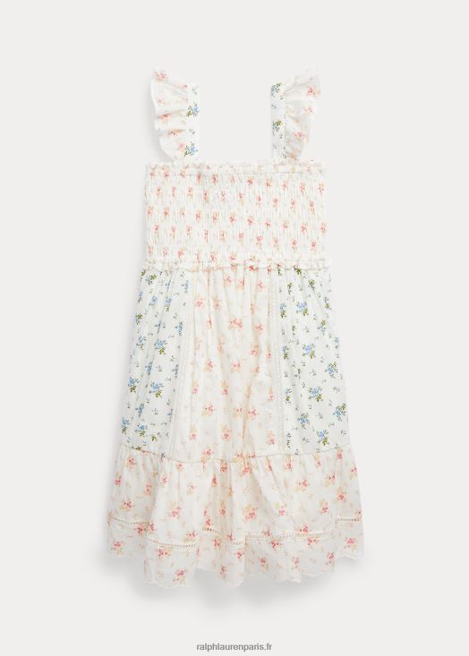robe en batiste de coton à smocks fleuris 46T60T6817 enfants Ralph Lauren etta floral