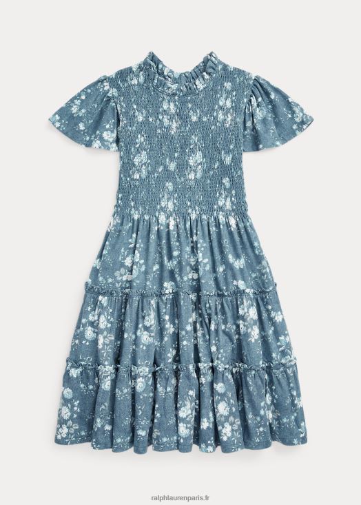 robe en jersey de coton à smocks fleuris 46T60T7061 enfants Ralph Lauren floral
