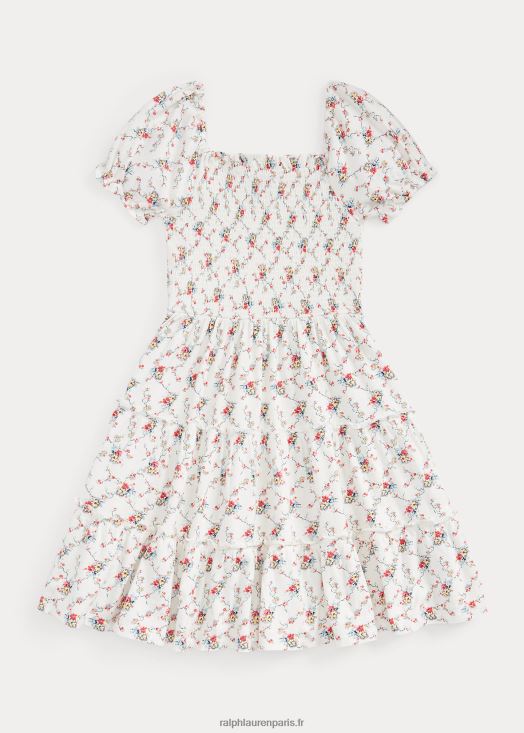 robe en jersey de coton à smocks fleuris 46T60T7143 enfants Ralph Lauren marthe floral