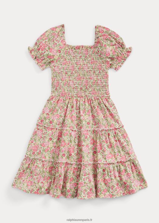 robe en jersey de coton à smocks fleuris 46T60T7371 enfants Ralph Lauren esmé floral
