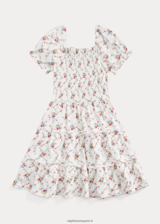 robe en jersey de coton à smocks fleuris 46T60T9965 enfants Ralph Lauren marthe floral
