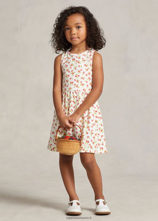 robe en jersey stretch fraise 46T60T6706 enfants Ralph Lauren imprimé fraise