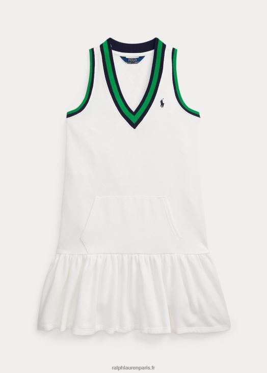 robe en molleton à rayures cricket 46T60T7136 enfants Ralph Lauren lavage de pont blanc