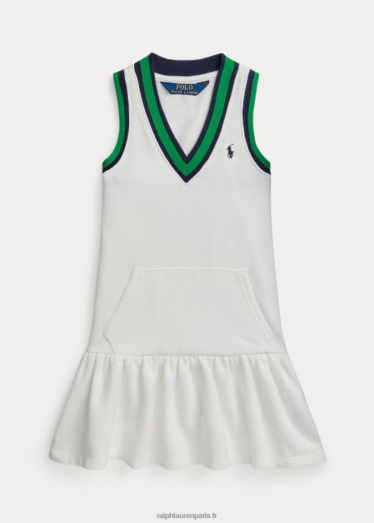 robe en molleton à rayures cricket 46T60T9963 enfants Ralph Lauren lavage de pont blanc