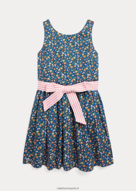 robe en popeline de coton à fleurs 46T60T7377 enfants Ralph Lauren fleur de mimi
