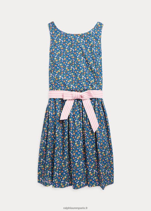 robe en popeline de coton à fleurs 46T60T7534 enfants Ralph Lauren fleur de mimi