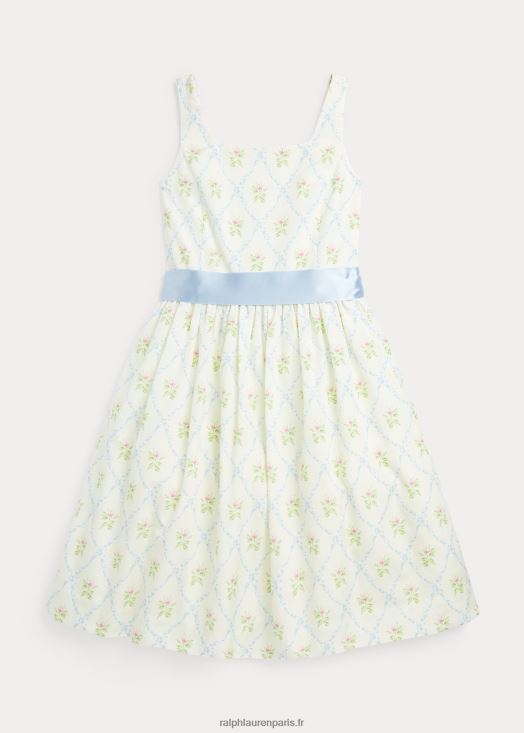 robe en soie mélangée à fleurs 46T60T7516 enfants Ralph Lauren megan treillis