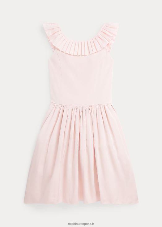 robe en soie mélangée à volants 46T60T7521 enfants Ralph Lauren rose