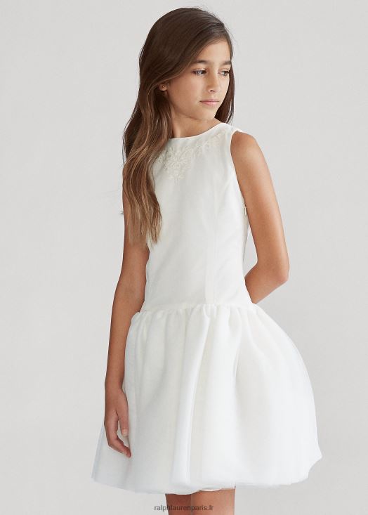 robe en tulle de soie brodée 46T60T7513 enfants Ralph Lauren