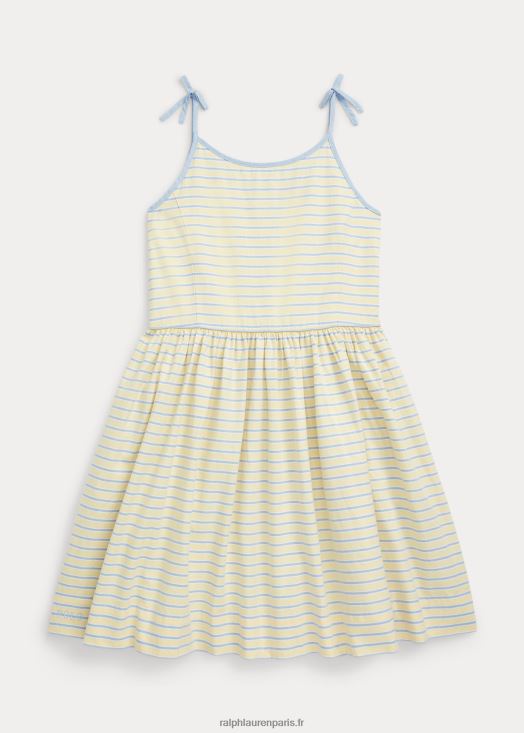 robe oxford en coton à rayures 46T60T7157 enfants Ralph Lauren jaune/marine