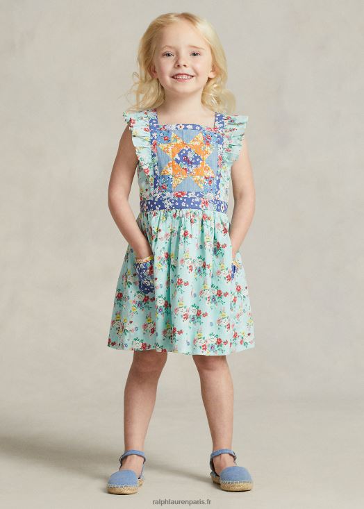 robe patchwork en coton à fleurs 46T60T6715 enfants Ralph Lauren floral