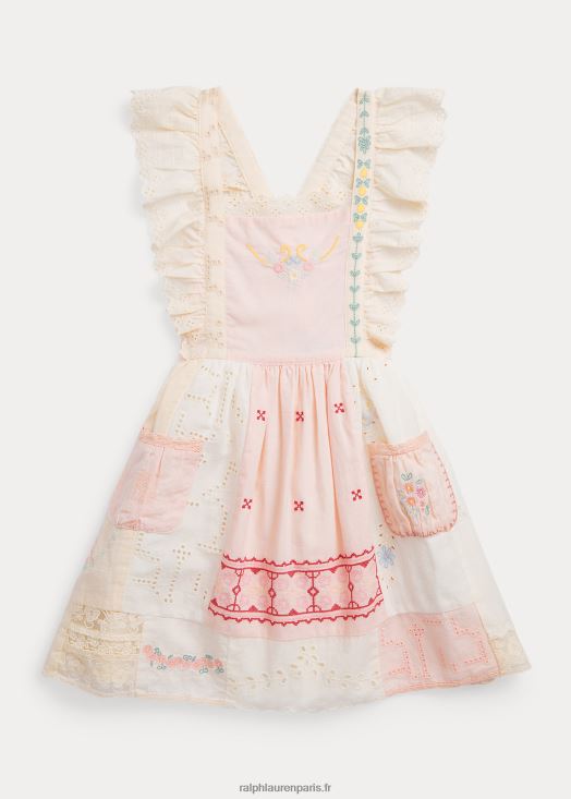 robe patchwork en coton mélangé 46T60T6849 enfants Ralph Lauren multicolore blanc