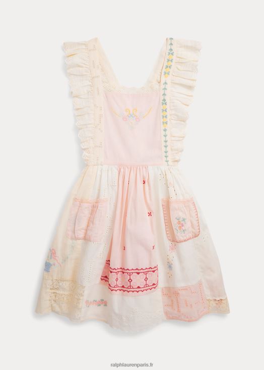 robe patchwork en coton mélangé 46T60T7082 enfants Ralph Lauren multicolore blanc