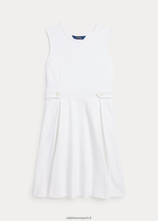 robe plissée en maille de coton 46T60T7124 enfants Ralph Lauren blanc