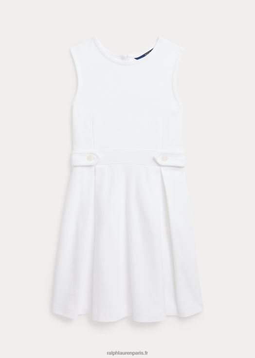 robe plissée en maille de coton 46T60T9942 enfants Ralph Lauren blanc