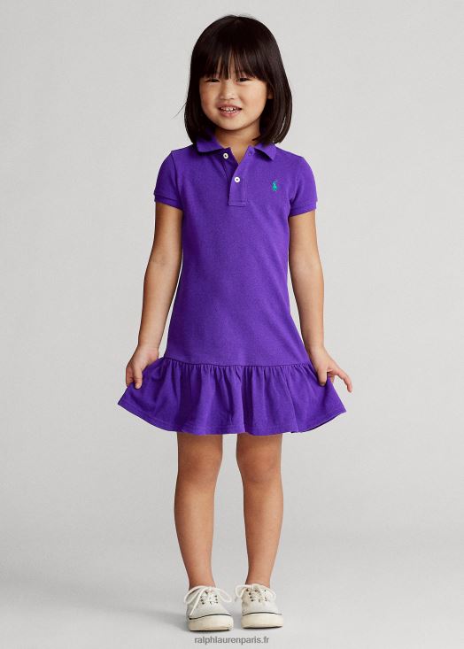 robe polo en maille de coton 46T60T6769 enfants Ralph Lauren chalet violet