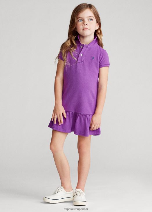 robe polo en maille de coton 46T60T6770 enfants Ralph Lauren paloma violet