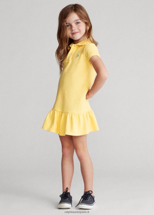 robe polo en maille de coton 46T60T6777 enfants Ralph Lauren maïs jaune