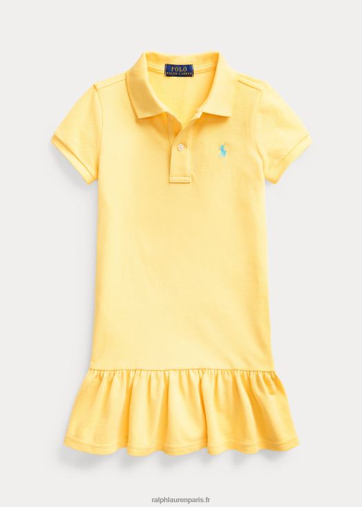 robe polo en maille de coton 46T60T6777 enfants Ralph Lauren maïs jaune