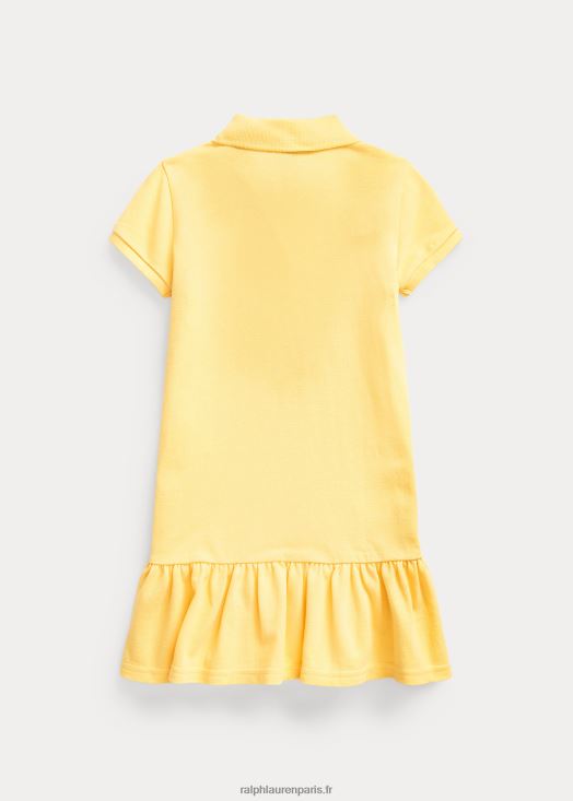 robe polo en maille de coton 46T60T6777 enfants Ralph Lauren maïs jaune