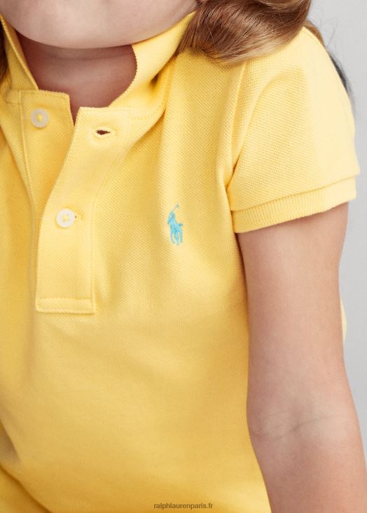 robe polo en maille de coton 46T60T6777 enfants Ralph Lauren maïs jaune