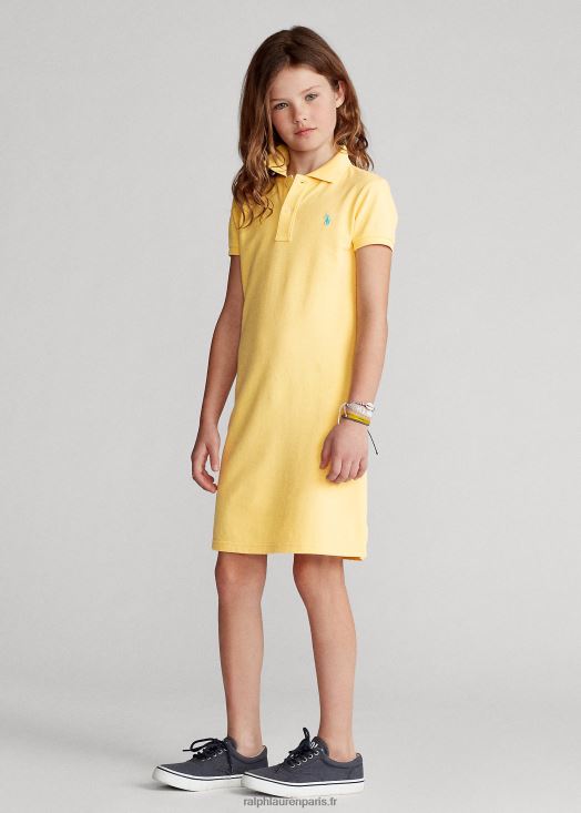 robe polo en maille de coton 46T60T7012 enfants Ralph Lauren maïs jaune