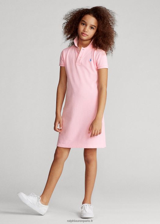 robe polo en maille de coton 46T60T7015 enfants Ralph Lauren rose carmel