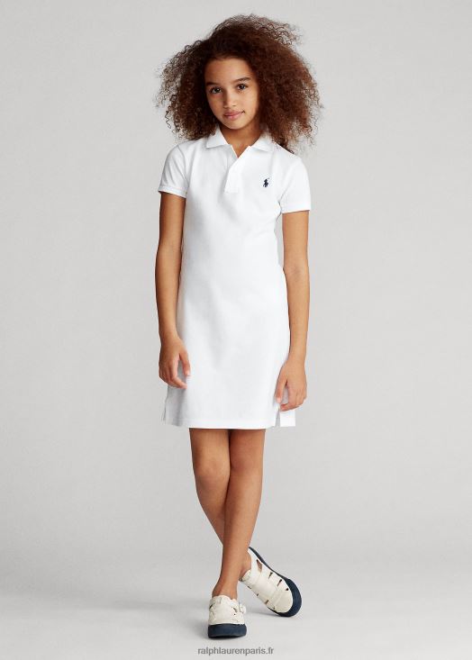 robe polo en maille de coton 46T60T7021 enfants Ralph Lauren blanc