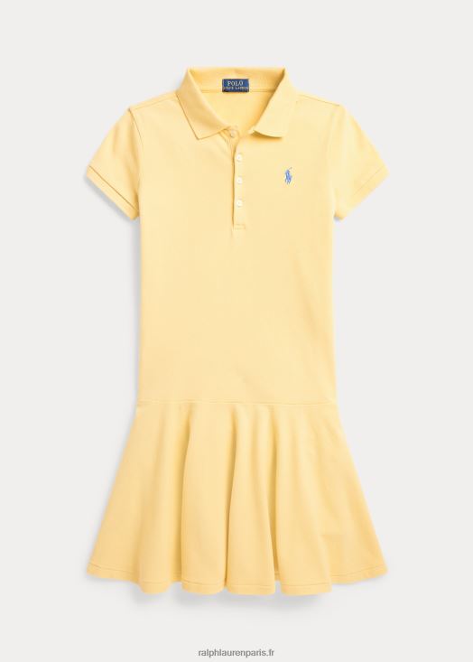 robe polo en maille de coton stretch 46T60T7034 enfants Ralph Lauren maïs jaune