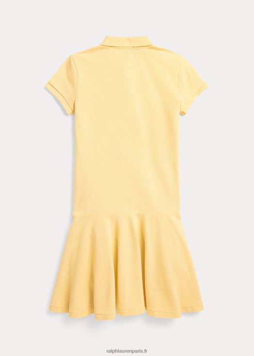 robe polo en maille de coton stretch 46T60T7034 enfants Ralph Lauren maïs jaune