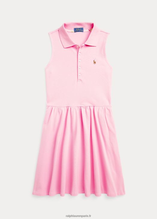 robe polo en maille stretch 46T60T7109 enfants Ralph Lauren rose carmel