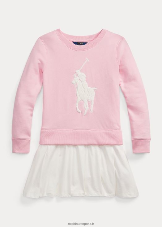 robe sweat polaire big pony 46T60T6961 enfants Ralph Lauren rose carmel