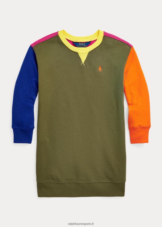 robe-sweat-shirt spa color-block en éponge 46T60T9941 enfants Ralph Lauren sauge noire