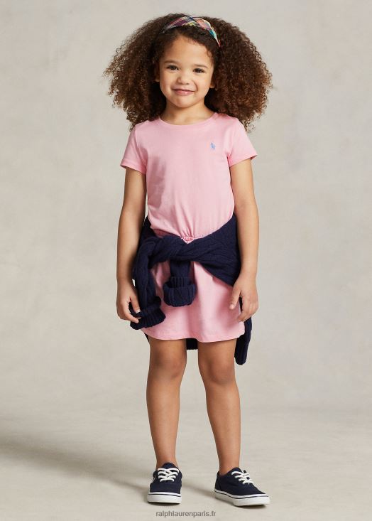robe t-shirt en jersey de coton 46T60T7355 enfants Ralph Lauren rose carmel