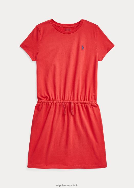 robe t-shirt en jersey de coton 46T60T7555 enfants Ralph Lauren tribord rouge