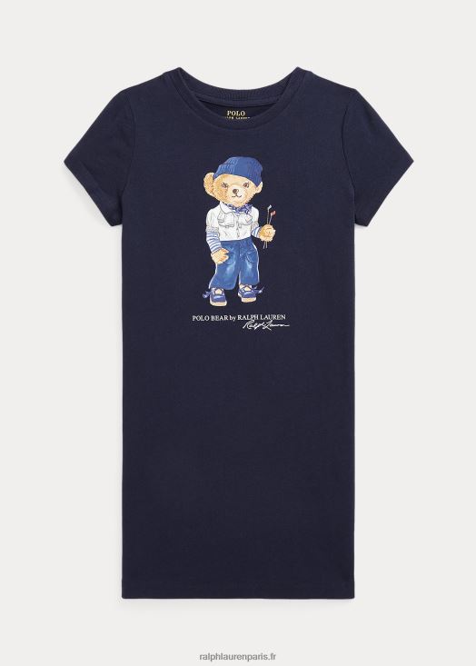 robe t-shirt en jersey de coton polo bear 46T60T7403 enfants Ralph Lauren chasseur marine