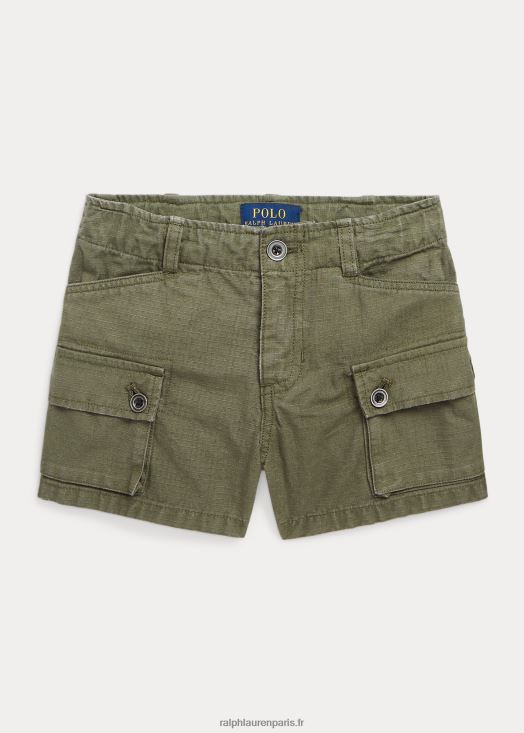 short cargo en coton indéchirable 46T60T9947 enfants Ralph Lauren sauge noire