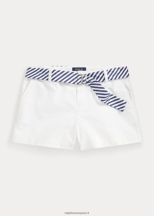 short chino stretch à ceinture 46T60T6962 enfants Ralph Lauren blanc