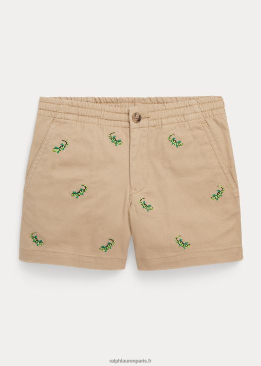 short chino stretch polo prepster 46T60T9916 enfants Ralph Lauren kaki vintage