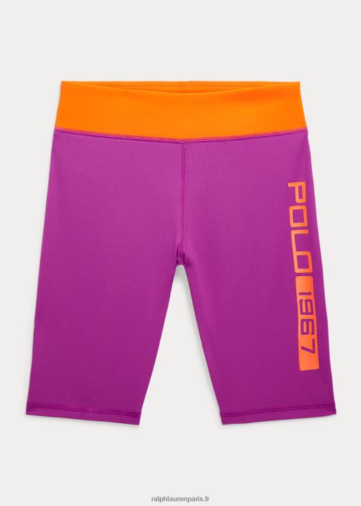 short cycliste interlock stretch à logo 46T60T7119 enfants Ralph Lauren aube violette