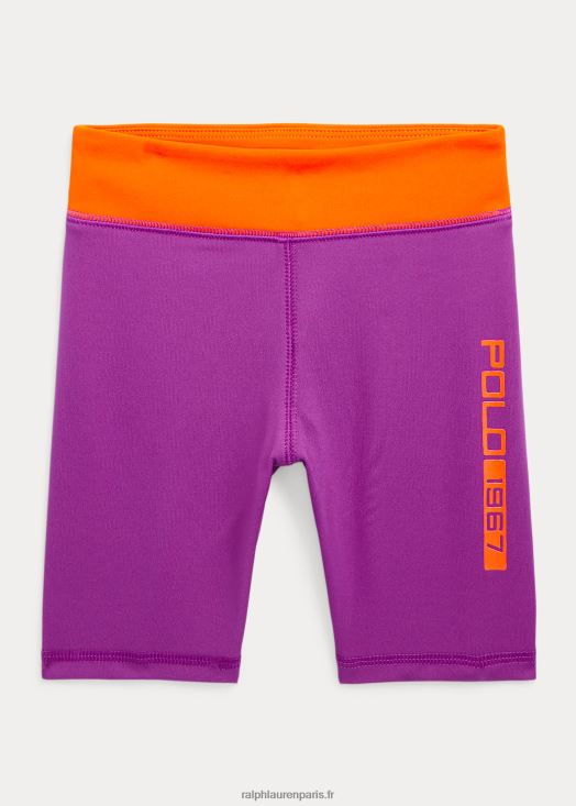 short cycliste interlock stretch à logo 46T60T9953 enfants Ralph Lauren aube violette