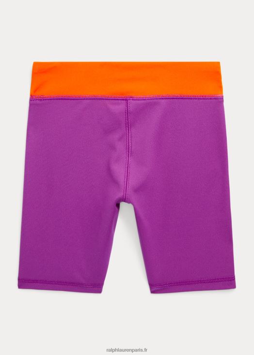short cycliste interlock stretch à logo 46T60T9953 enfants Ralph Lauren aube violette