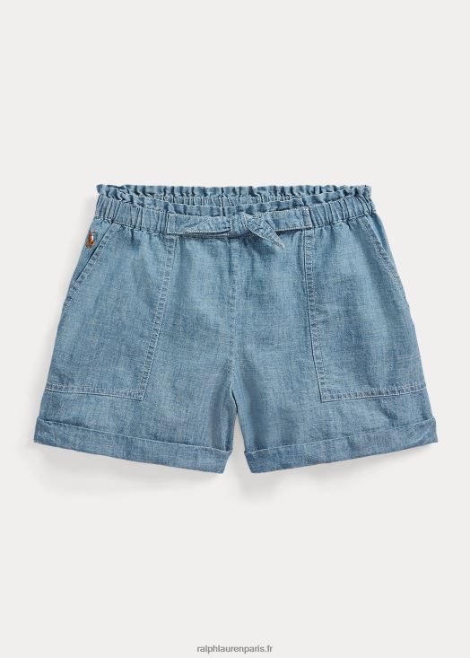 short de camp en chambray de coton 46T60T7105 enfants Ralph Lauren indigo