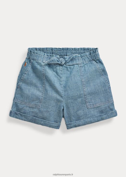 short de camp en chambray de coton 46T60T9938 enfants Ralph Lauren indigo